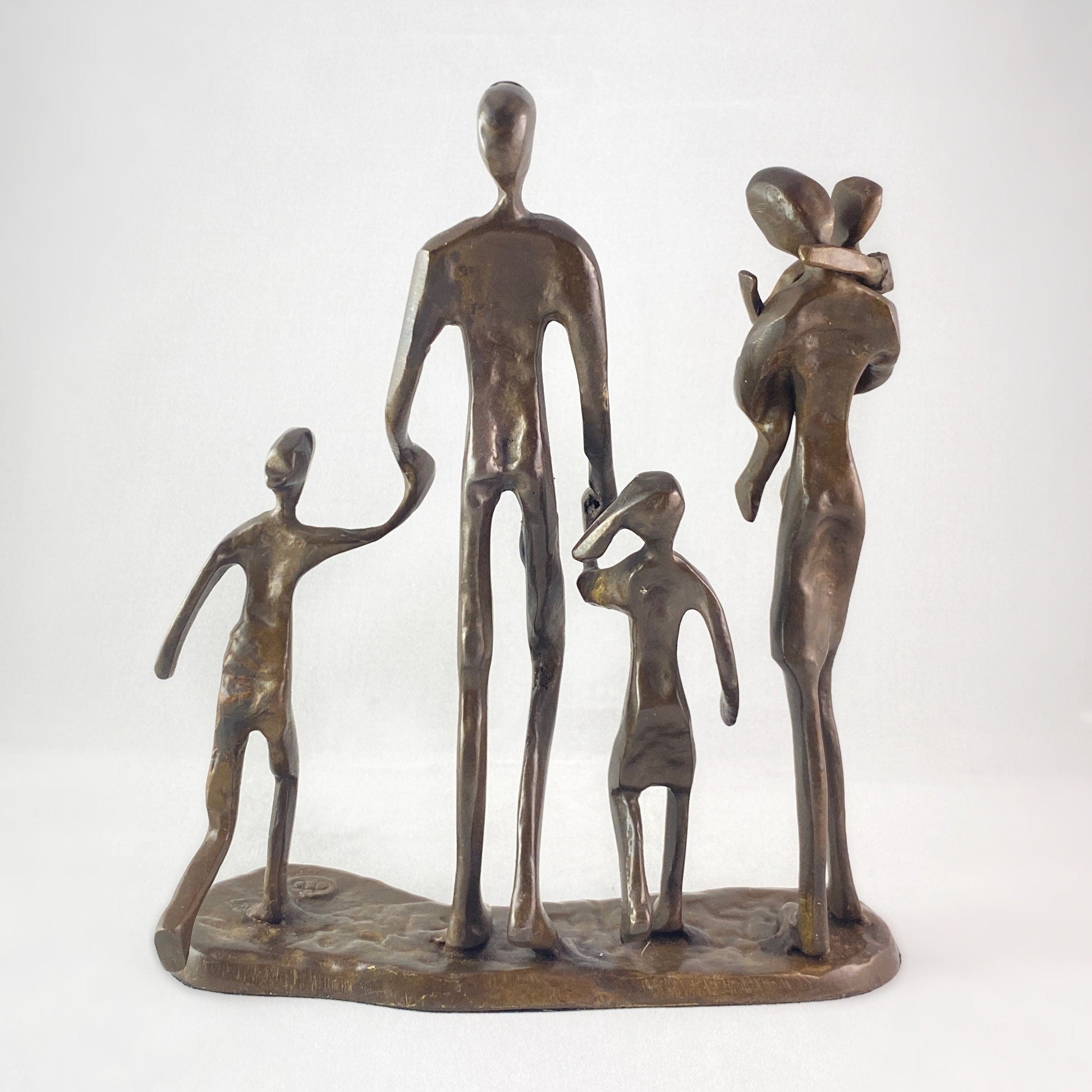 Family of Five Bronze Sculpture - Unique Home Decor