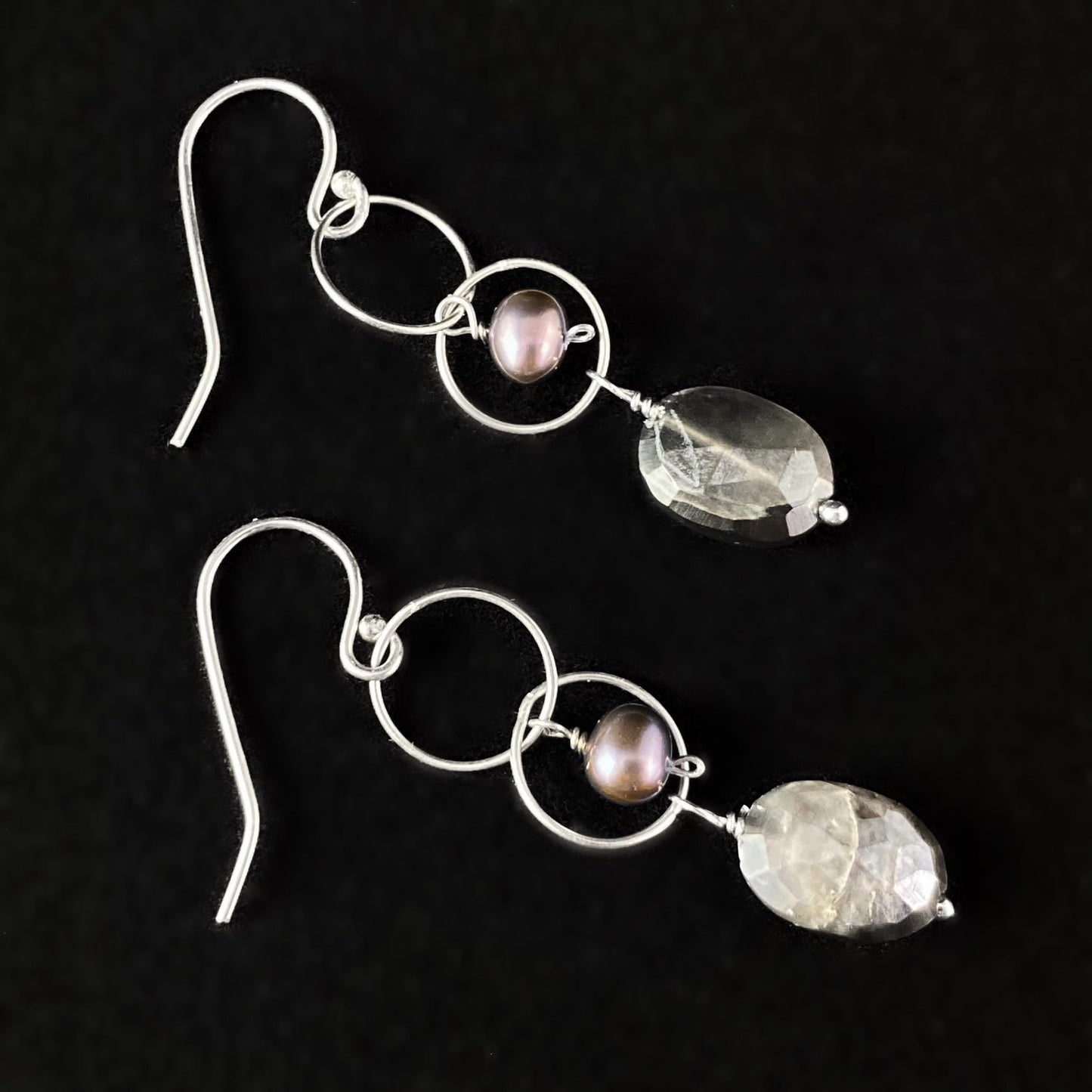 Freshwater Pearl and Silverlite Drop Earrings, Handmade in USA - Avaasi