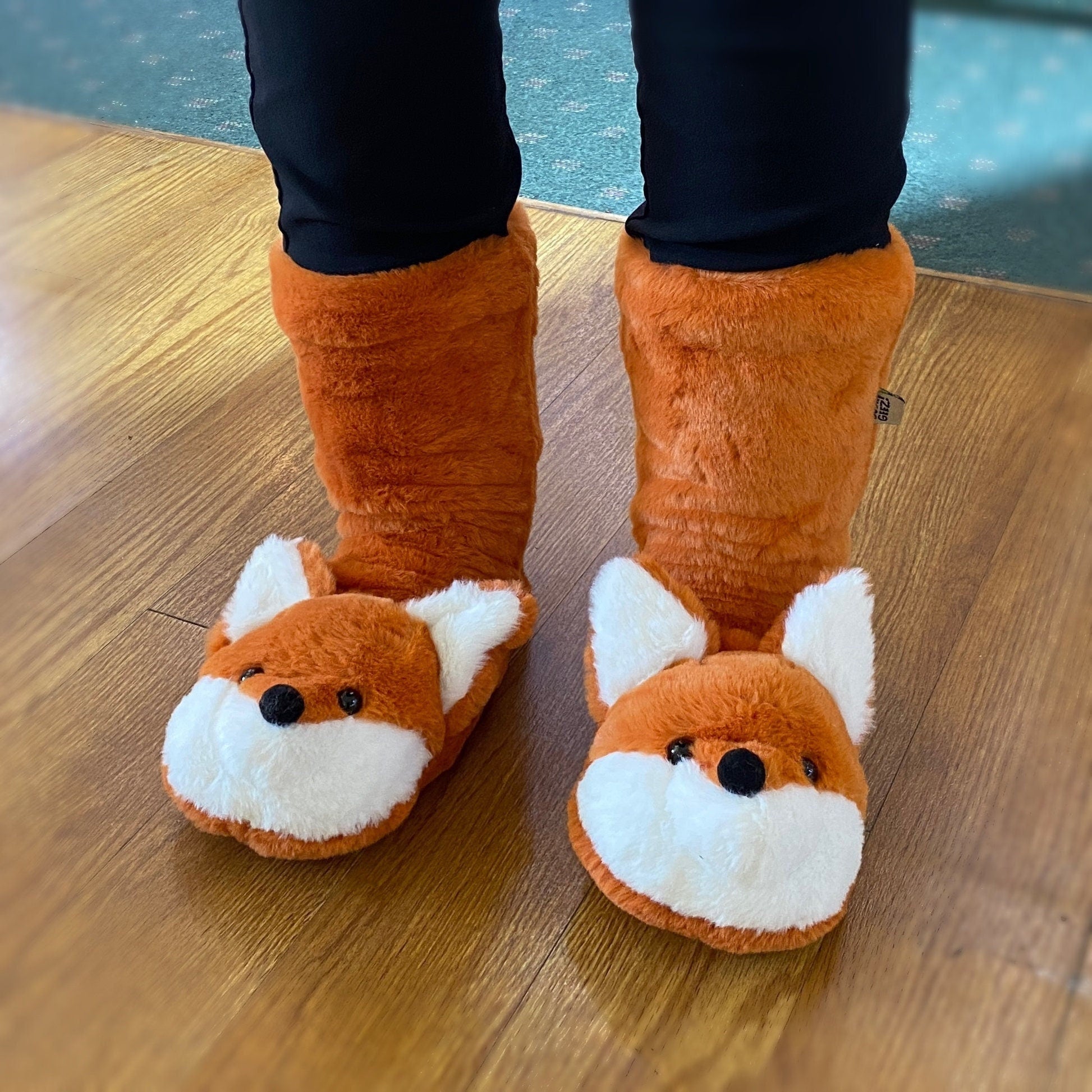 Fuzzy, Cozy, Warm Fox Slippers - Plush Slipper Socks (Adult)