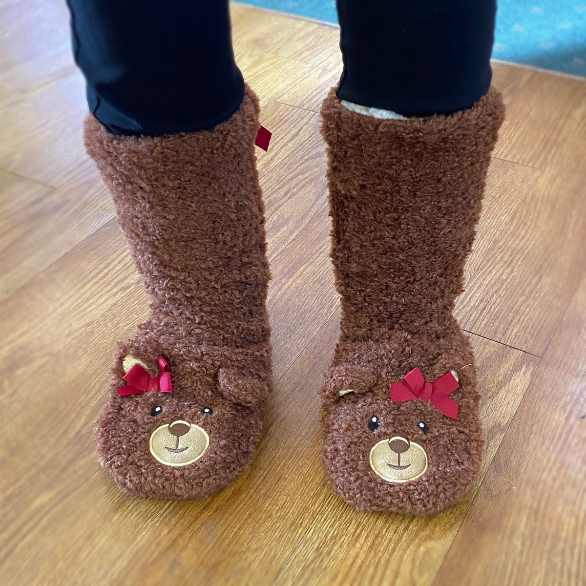 Teddy Bear Sherpa Fleece Socks – 5 Pairs, Warm & Fluffy Floor Slipper Socks For Women