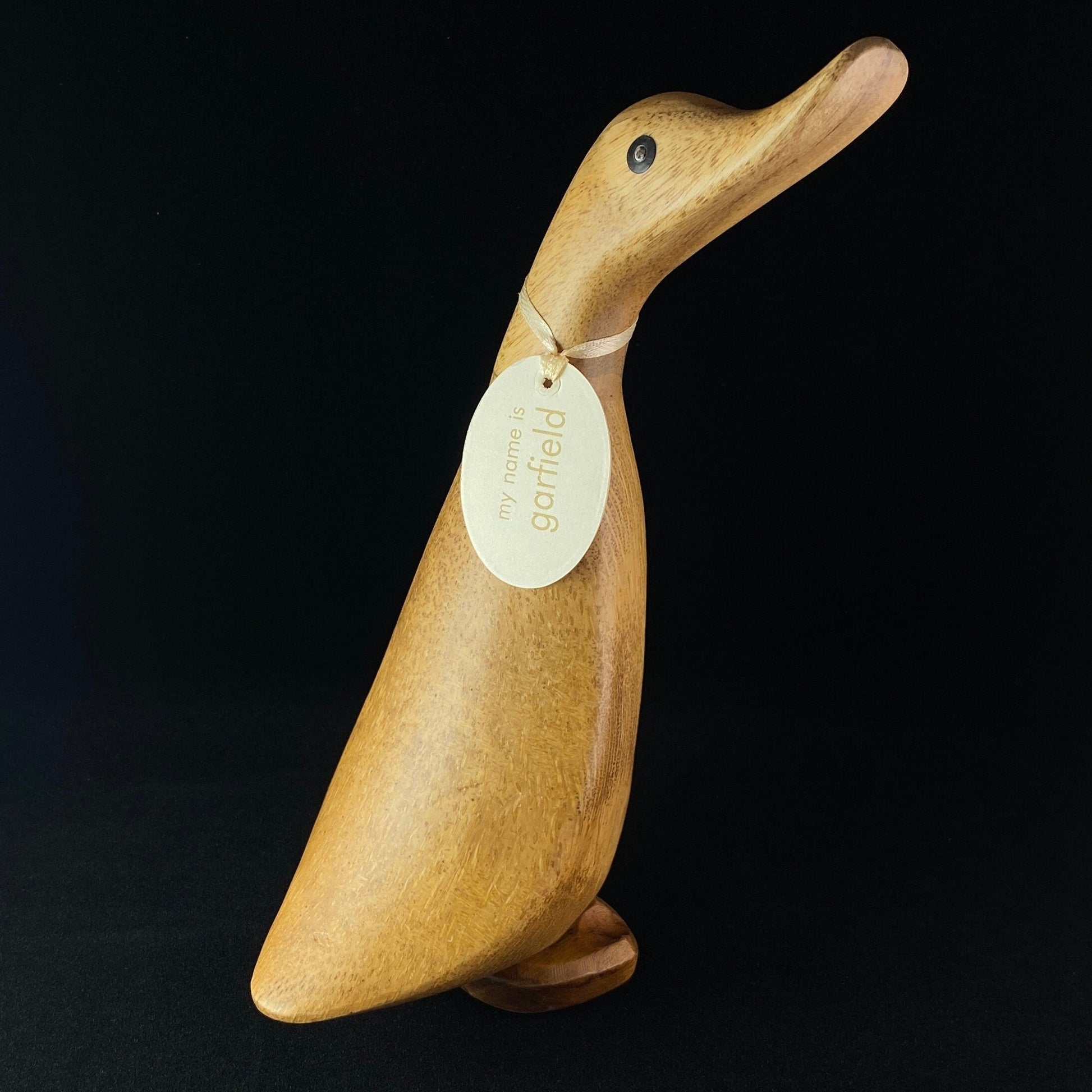 Garfield - Hand-carved and Hand-painted Bamboo Duck