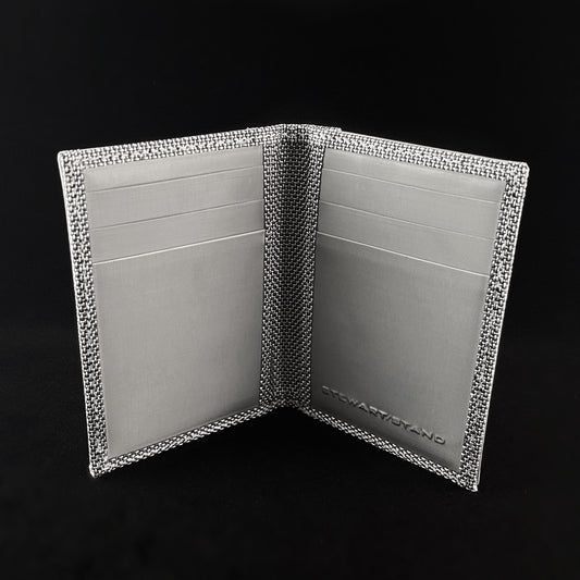 Geometric Box Patterned Bifold Driving Wallet - Stewart Stand Stainless Steel RFID Protection Wallet