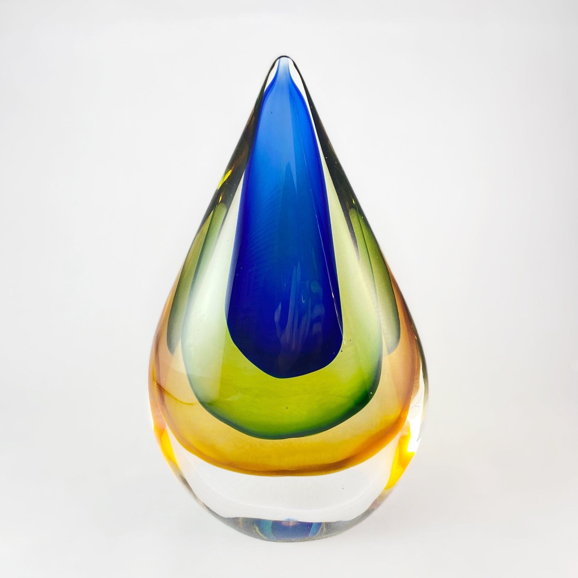 Glass Droplet Centerpiece - Blue and Green Abstract Home Décor