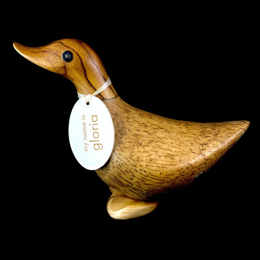 Gloria - Hand-carved and Hand-painted Bamboo Duck