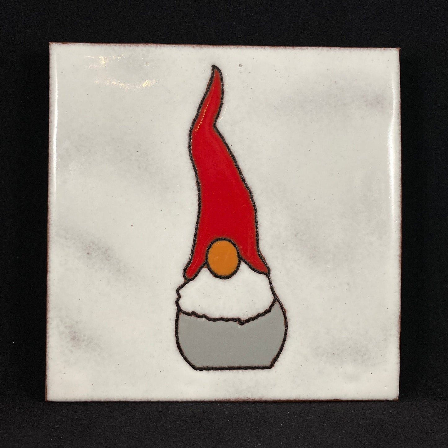 Gnome Handmade Glazed Tile, Made in USA - Wall Decor, Table Decor, Trivet