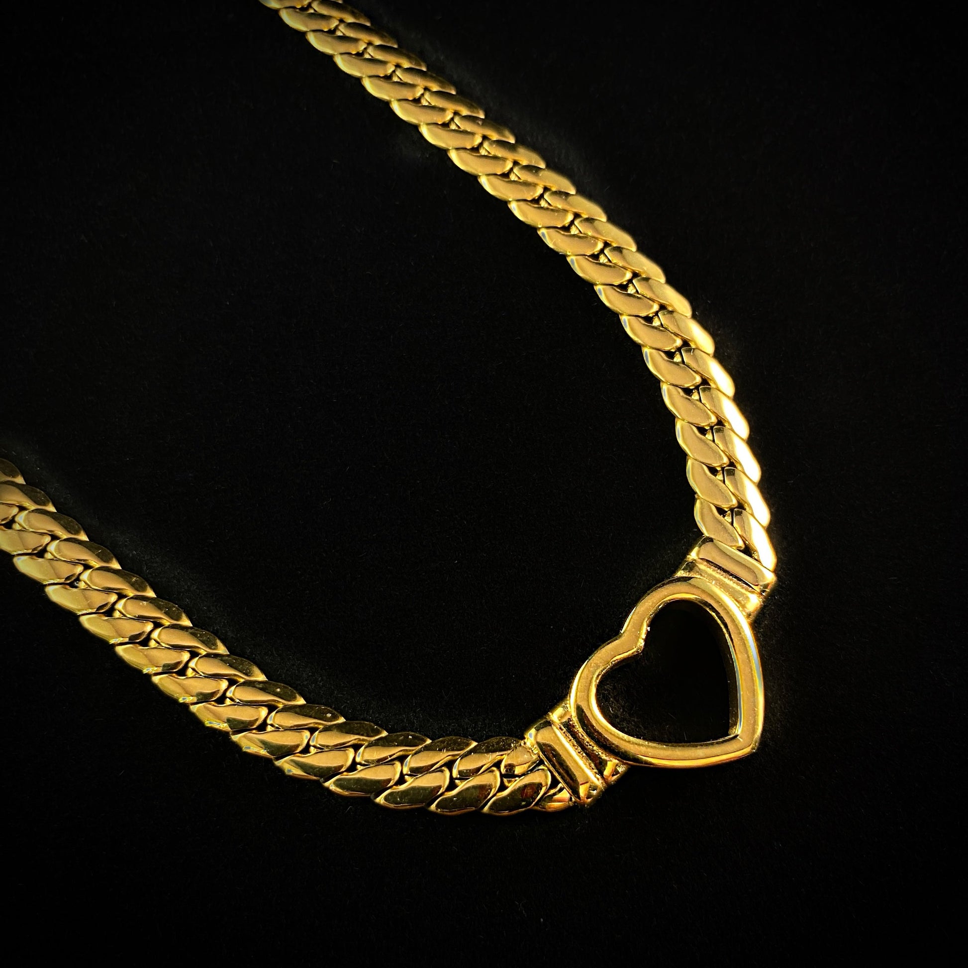 Gold Cuban Heart Chain Necklace - 3Souls