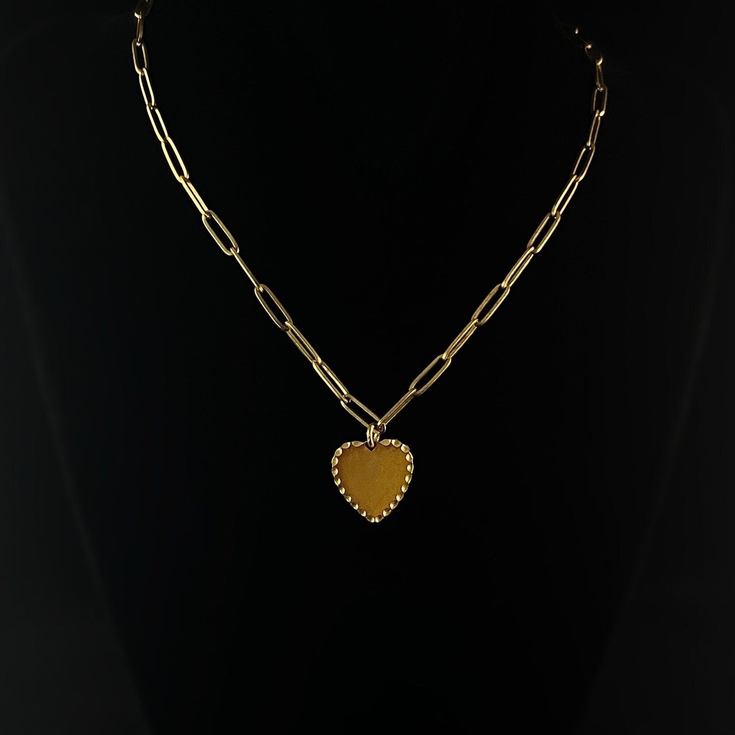 Gold Heart Pendant Necklace - La Vie Parisienne by Catherine Popesco