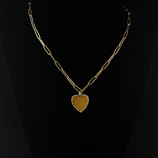 Gold Heart Pendant Necklace - La Vie Parisienne by Catherine Popesco