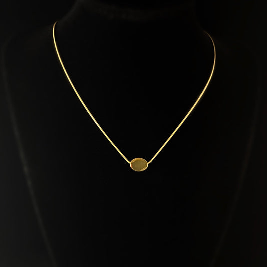 Gold Minimal Oval Rewind Necklace - 3Souls