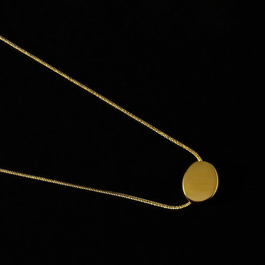 Gold Minimal Oval Rewind Necklace - 3Souls
