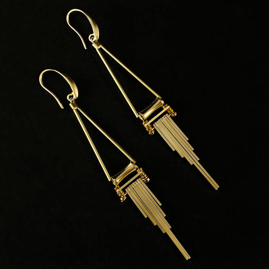 Gold Statement Earrings - 18kt Gold Over Brass, David Aubrey Jewelry