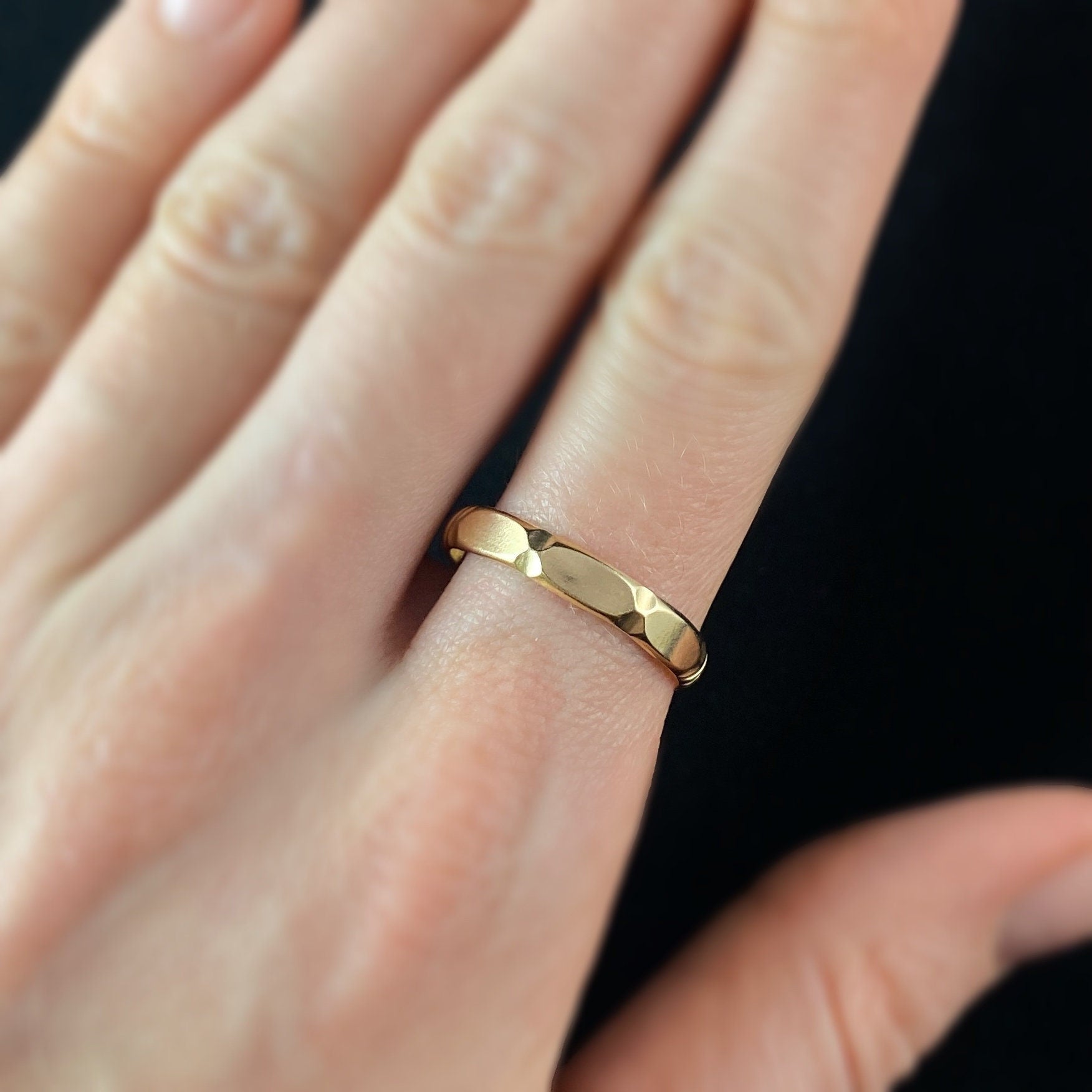 Gold Textured Band Stacking Ring - Size 10