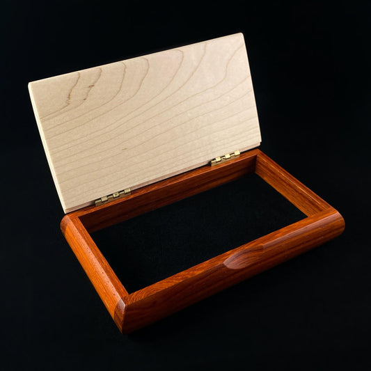 Golf Is A Good Walk Spoiled Quote Box, Handmade Wooden Box with Curly Maple and Padauk, Made in USA