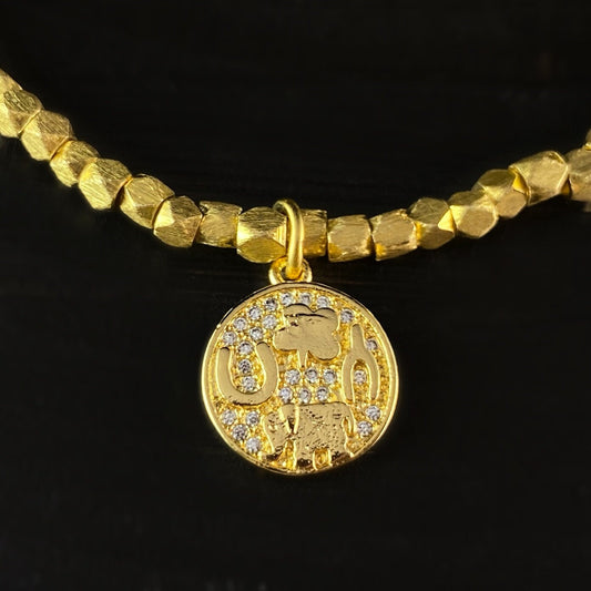 Good Luck Charms Gold Beaded Stretch Bracelet - La Vie Parisienne by Catherine Popesco