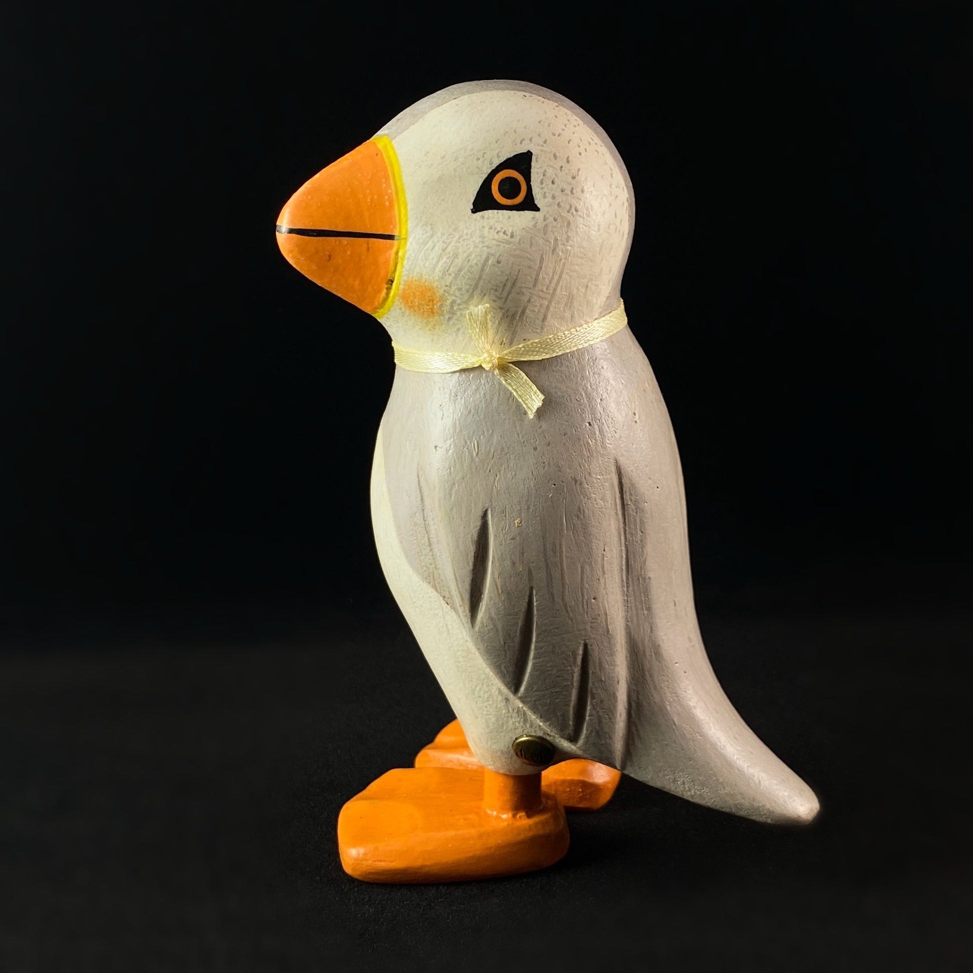 Graham - Hand-carved and Hand-painted Bamboo Puffin