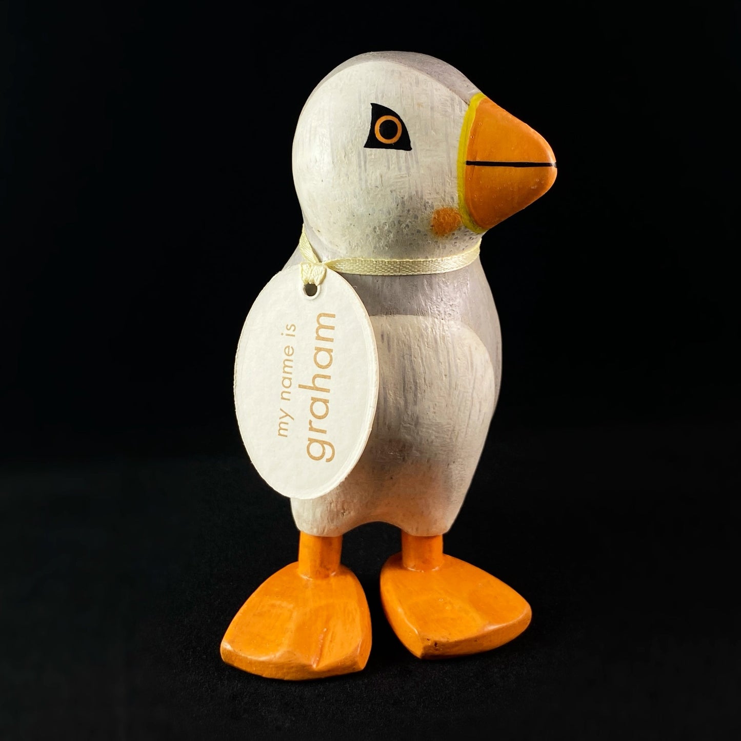 Graham - Hand-carved and Hand-painted Bamboo Puffin