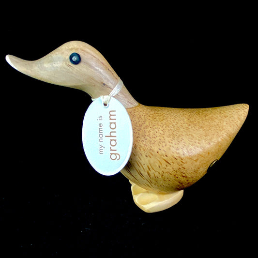Graham - Hand-carved and Hand-painted Bamboo Duck