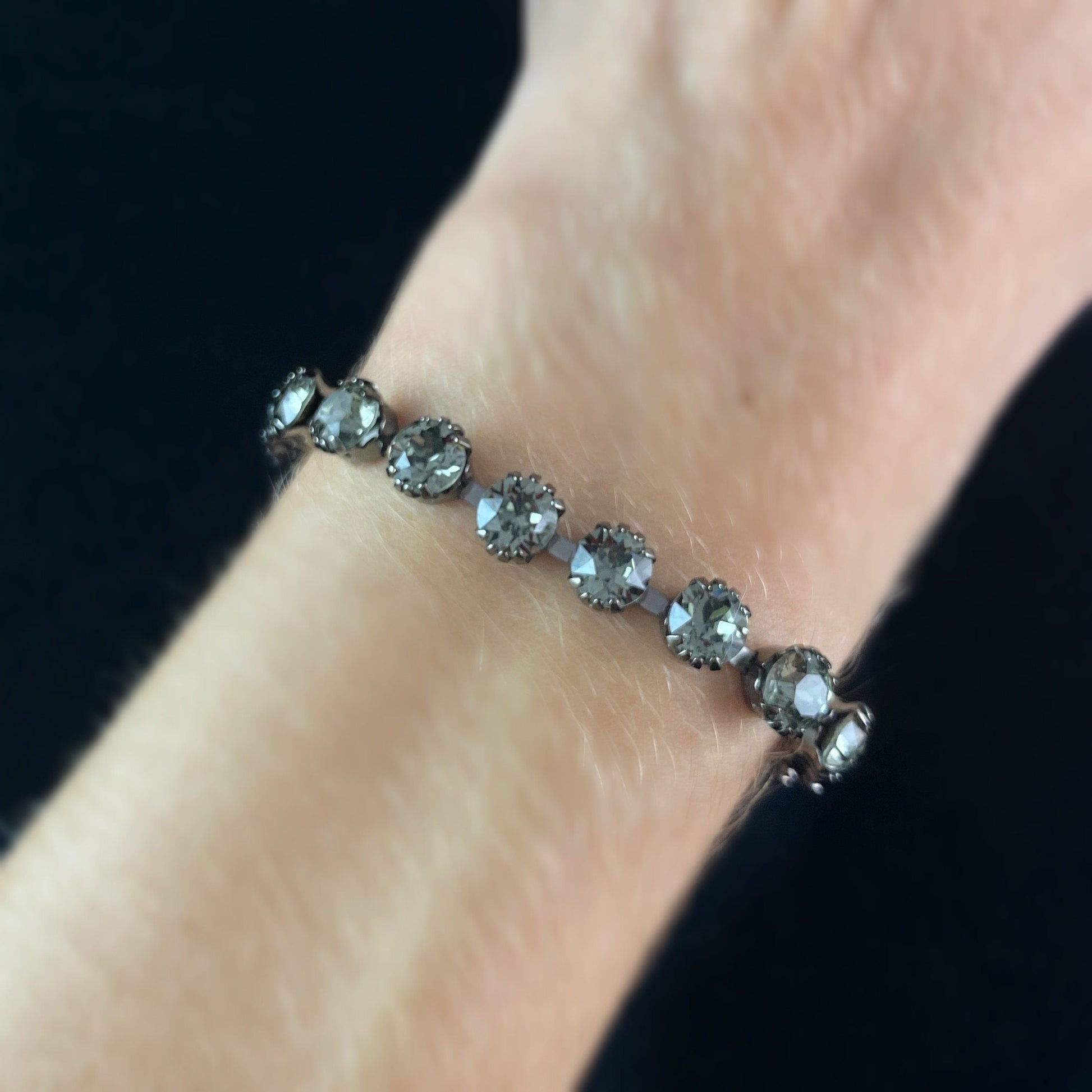 Gray Swarovski Crystal Bracelet - La Vie Parisienne by Catherine Popesco