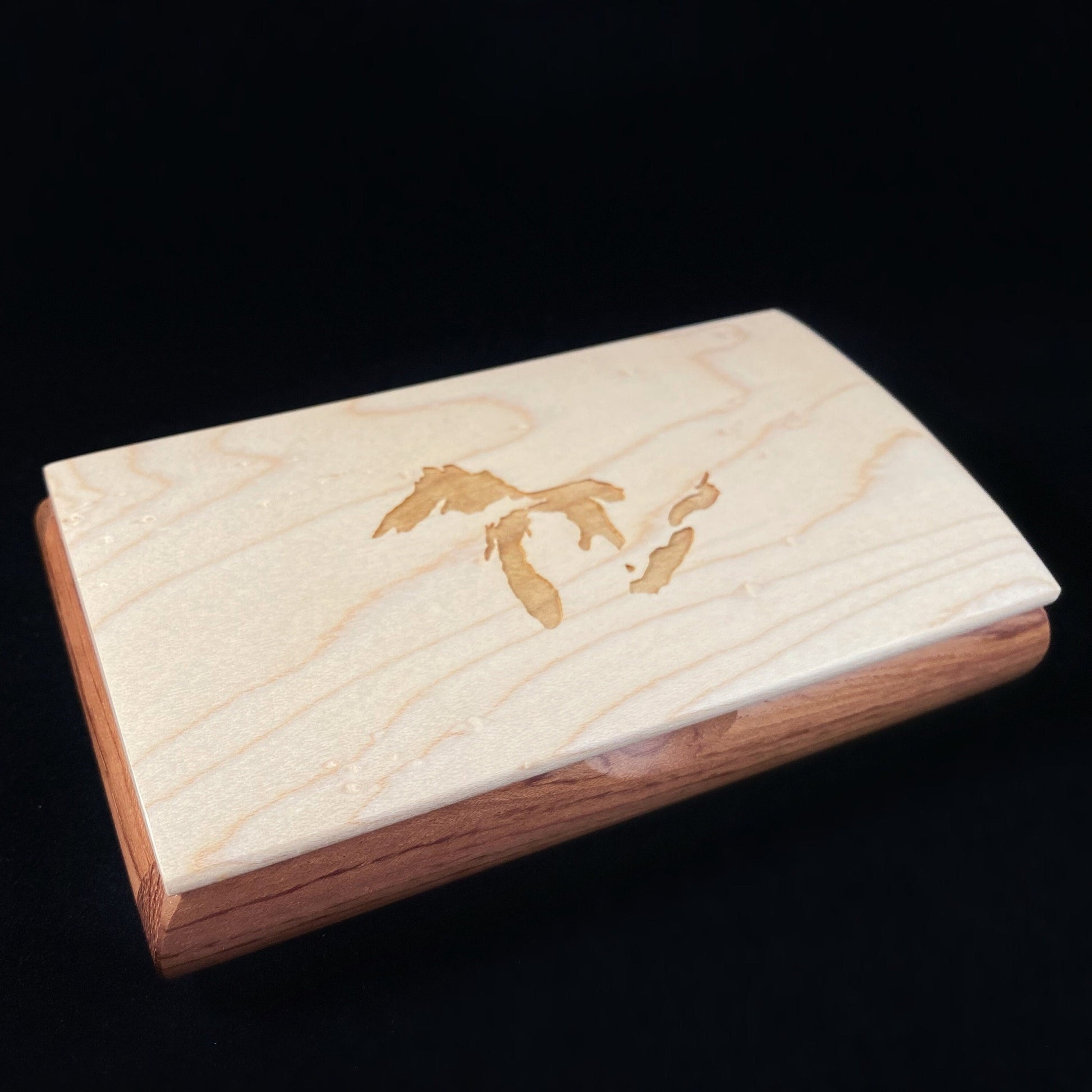 Great Lakes Handmade Wooden Box - Birdseye Maple and Bubinga