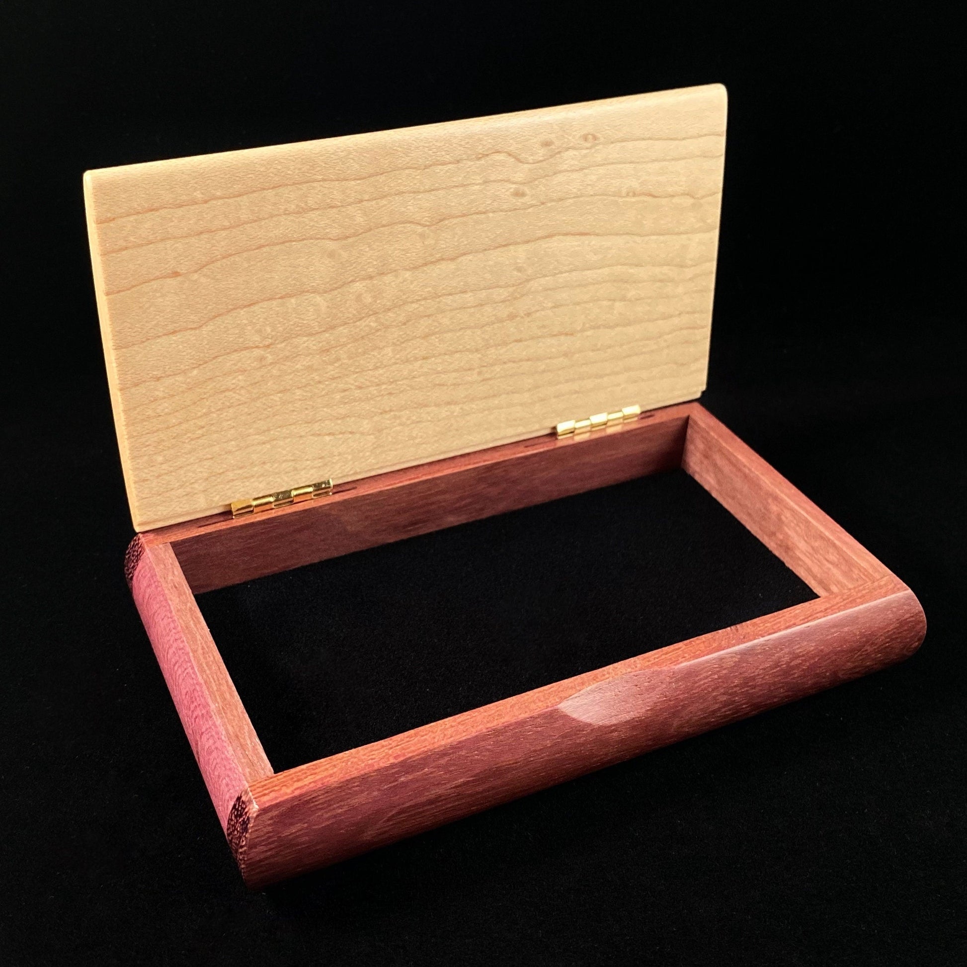 Great Lakes Handmade Wooden Box - Birdseye Maple and Purpleheart, Made in USA