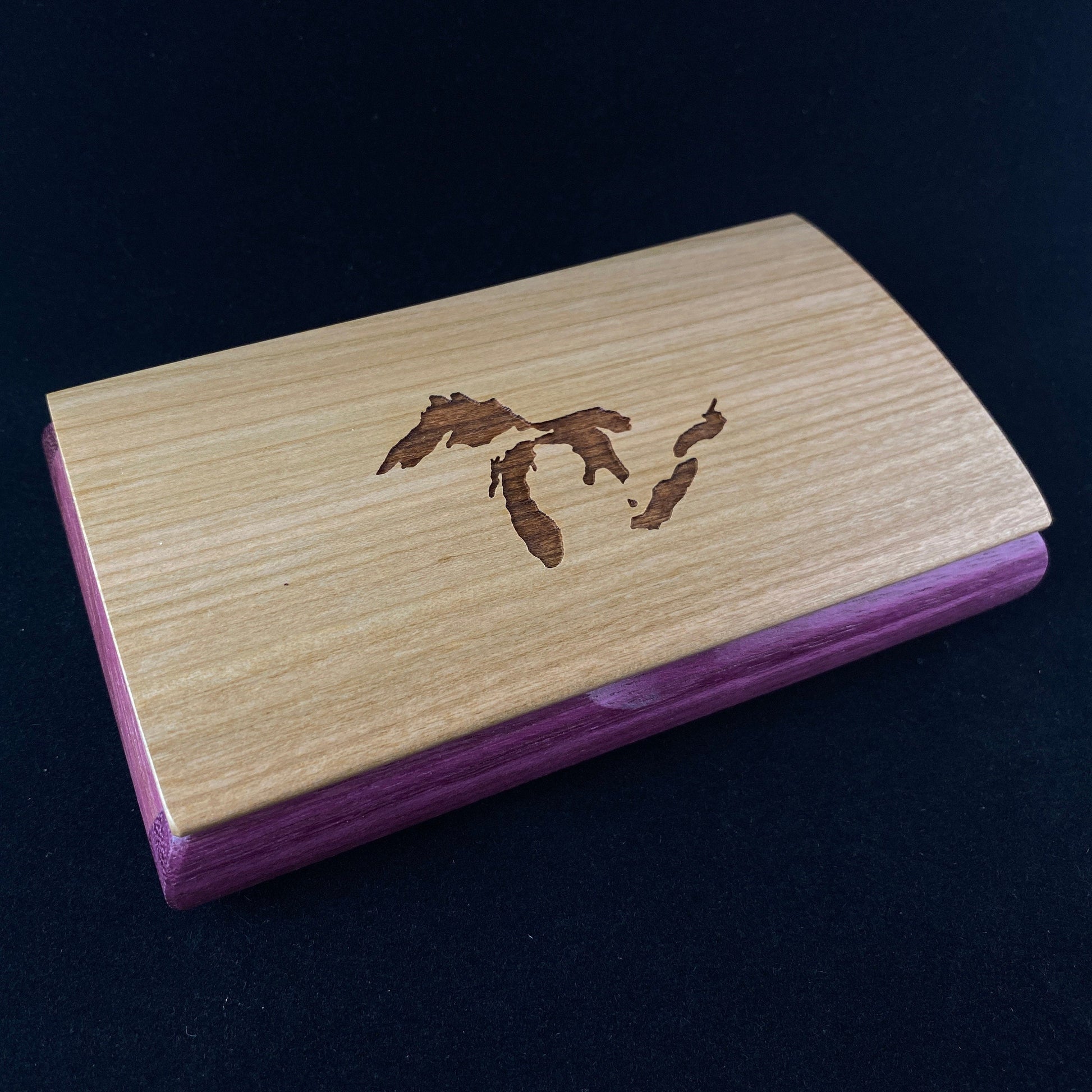 Great Lakes Handmade Wooden Box - Cherry and Purpleheart