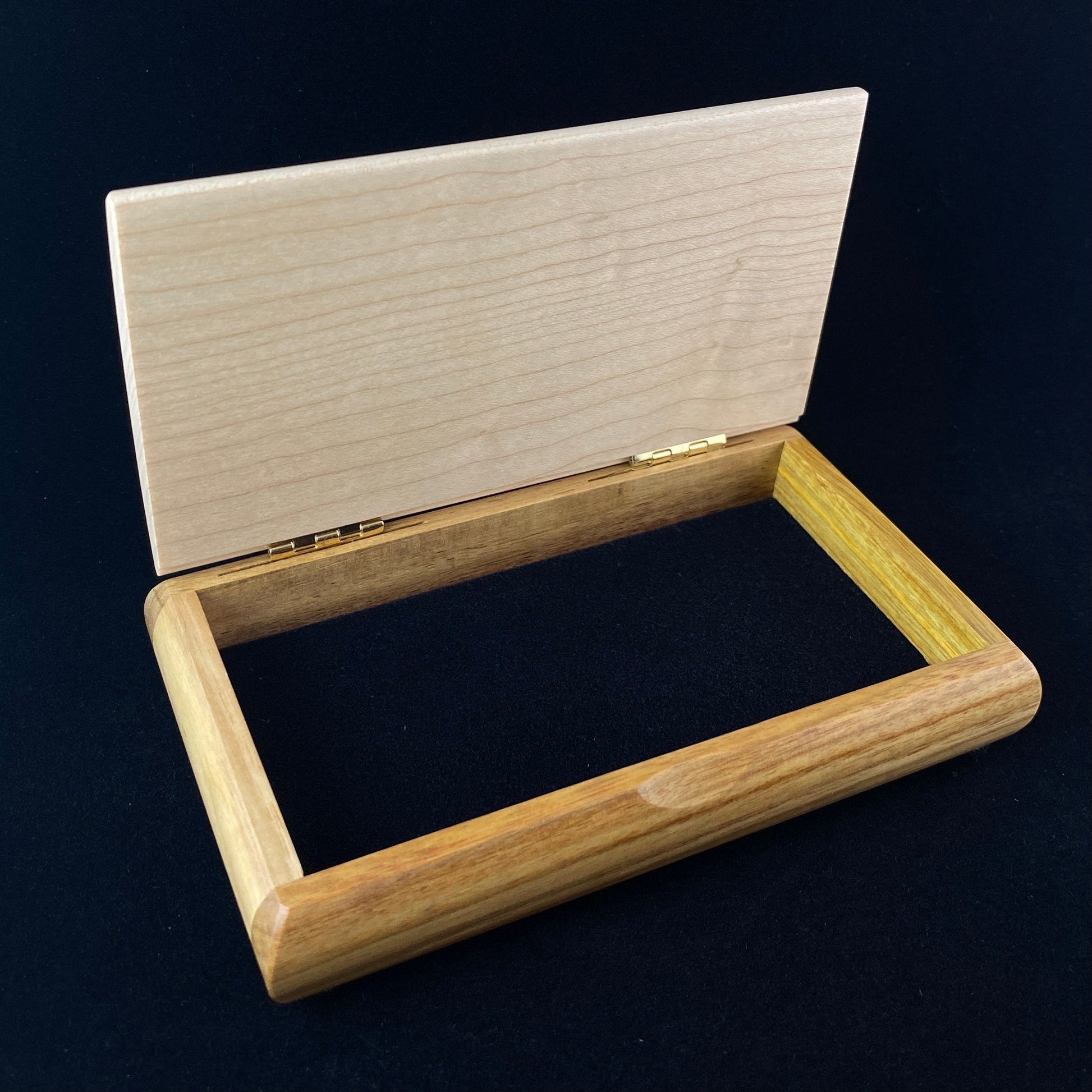 Great Lakes Handmade Wooden Box - Curly Maple and Canarywood