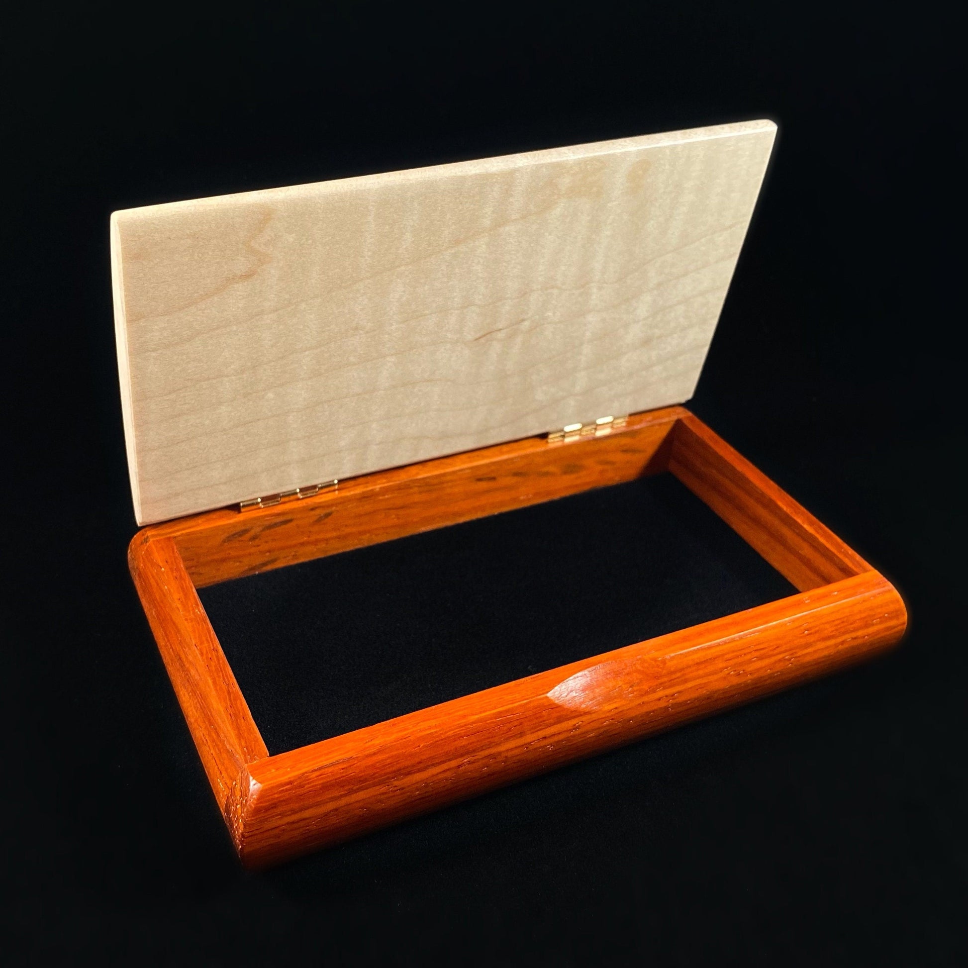 Great Lakes Handmade Wooden Box - Curly Maple and Padauk, Made in USA