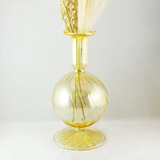 Hand Blown Glass Vase - Yellow