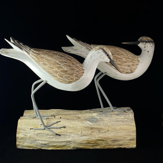 Hand Carved, Hand-painted Wooden Godwits