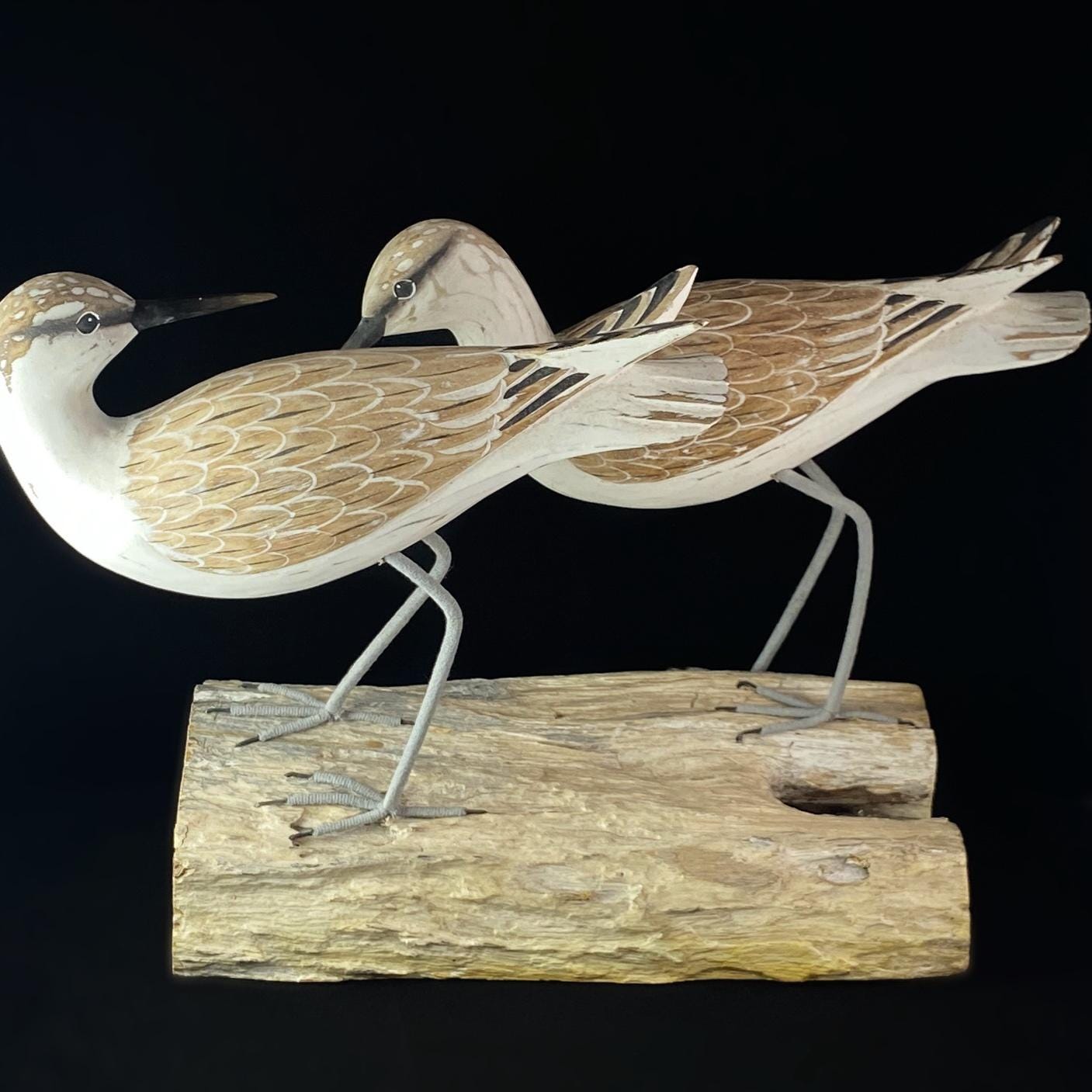 Hand Carved, Hand-painted Wooden Godwits