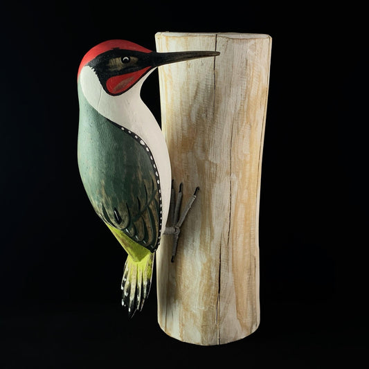 Hand Carved, Hand-painted Wooden Woodpecker