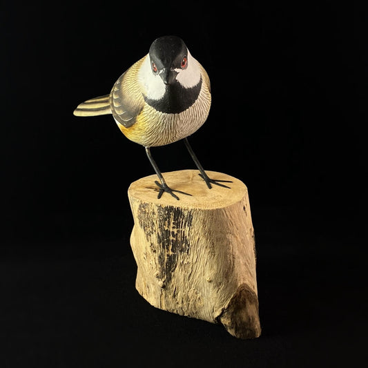 Hand Carved, Hand-painted Wooden Chickadee