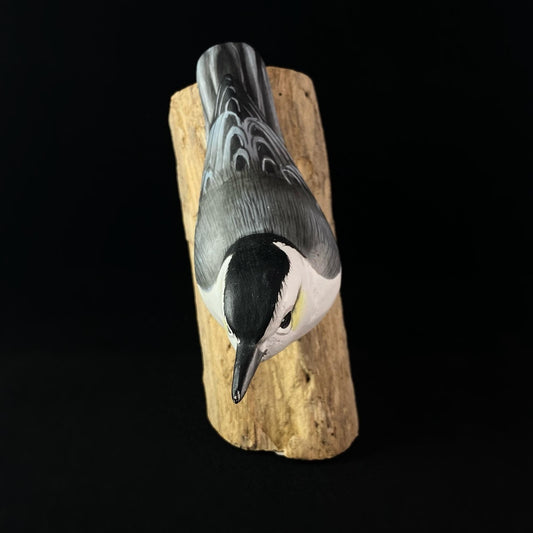 Hand Carved, Hand-painted Wooden White Breasted Nuthatch