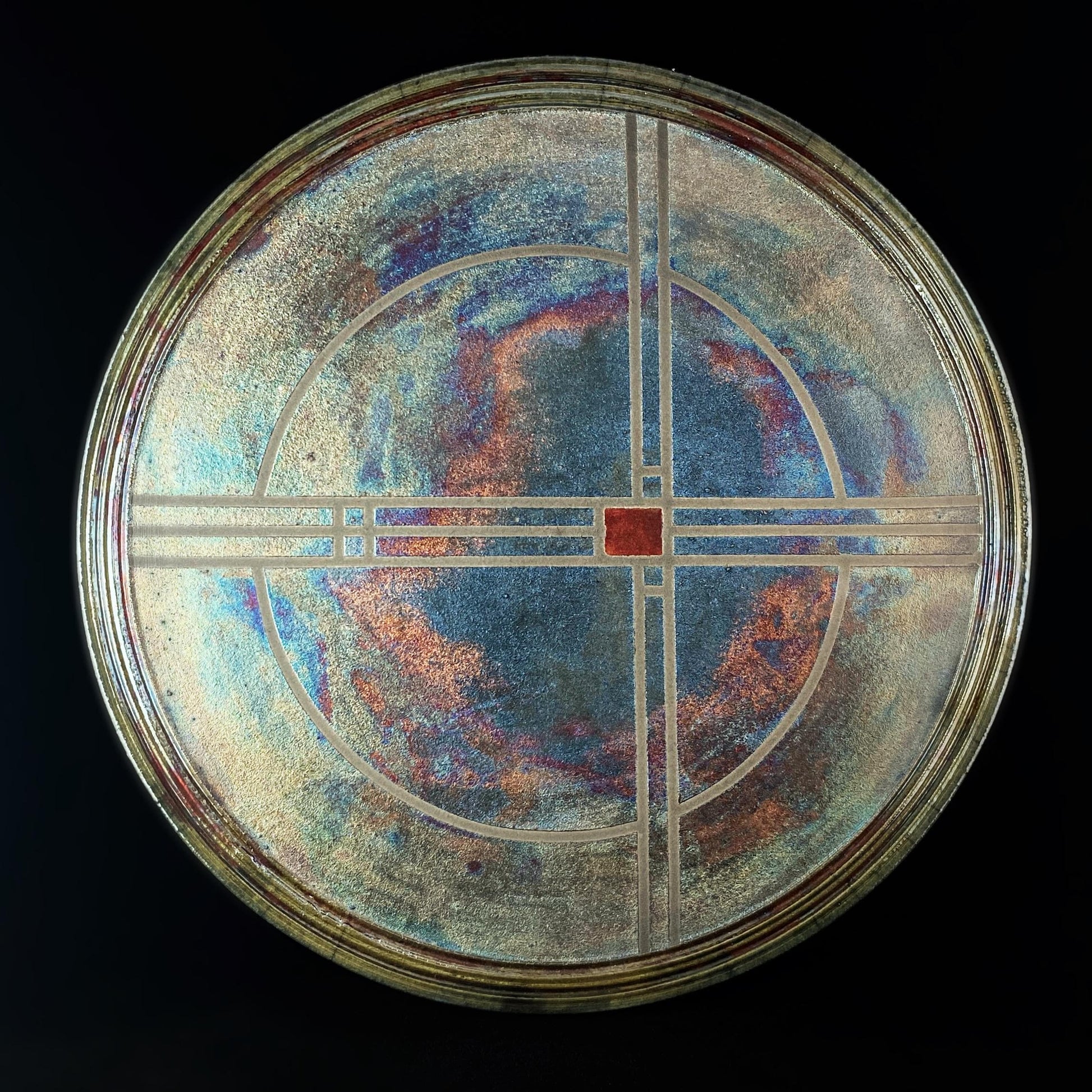 Handmade 10 Inch Trivet, Raku Art Pottery, Decorative Pottery