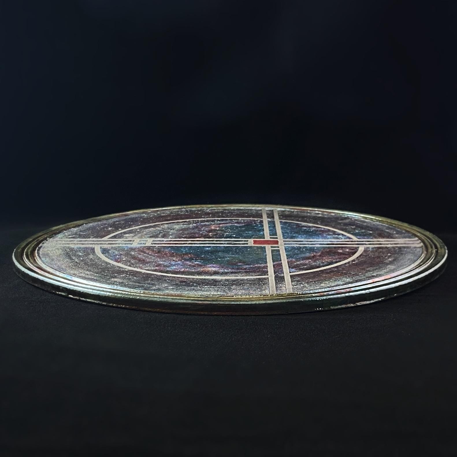 Handmade 10 Inch Trivet, Raku Art Pottery, Decorative Pottery