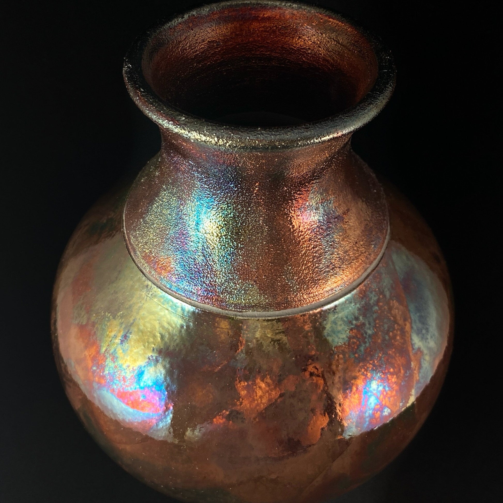 Handmade Abigail Vase, Raku Art Pottery, Decorative Pottery