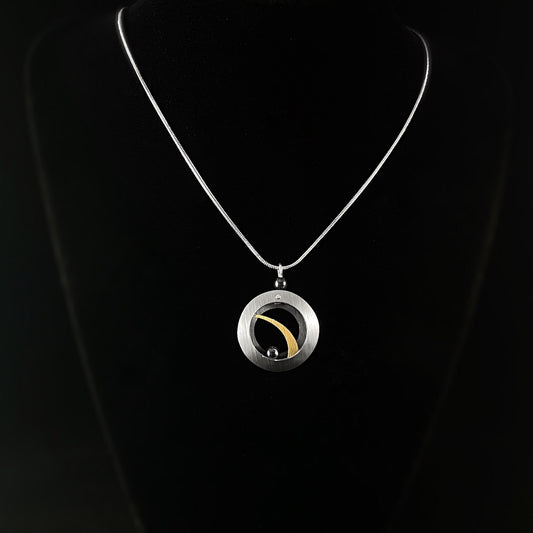 Handmade Aluminum Circle Pendant Necklace, Hypoallergenic Lightweight - JR Franco Jewelry