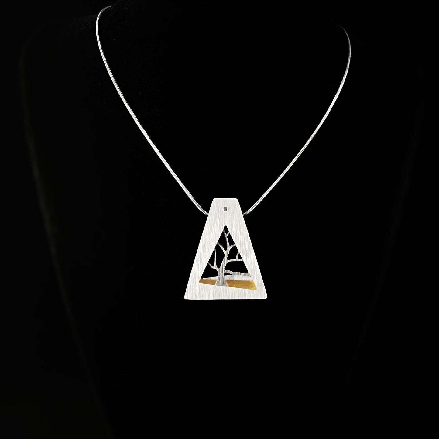 Handmade Aluminum Triangle Tree Necklace, Hypoallergenic Lightweight - JR Franco Jewelry