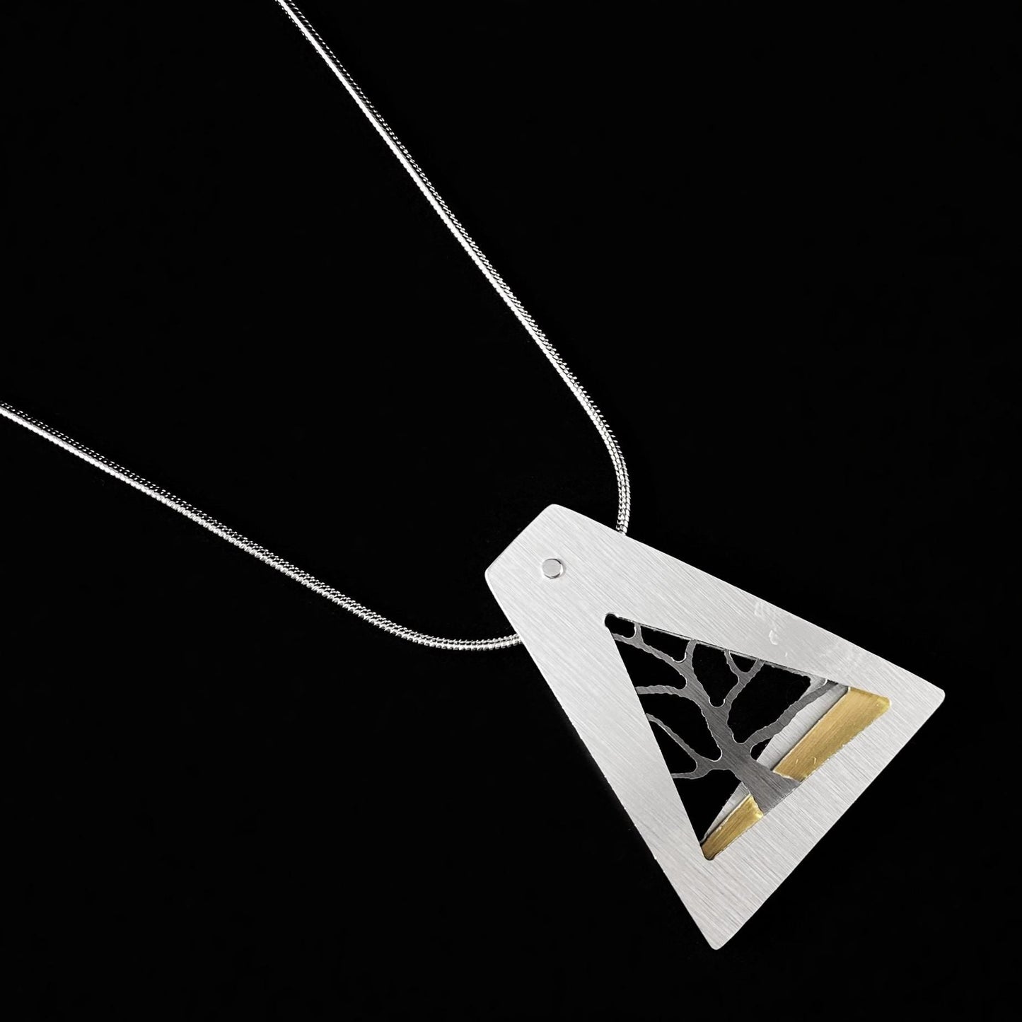 Handmade Aluminum Triangle Tree Necklace, Hypoallergenic Lightweight - JR Franco Jewelry