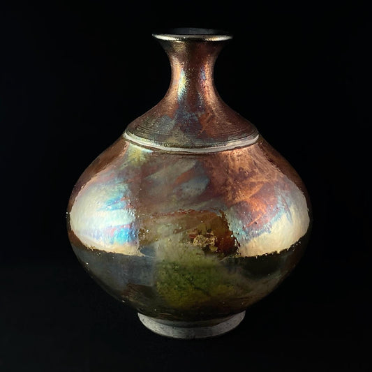 Handmade Amari Vase, Raku Art Pottery, Decorative Pottery