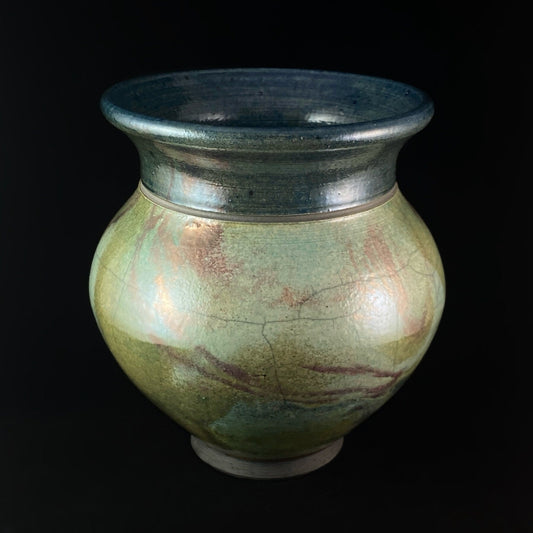 Handmade Ava Vase, Raku Art Pottery, Decorative Pottery