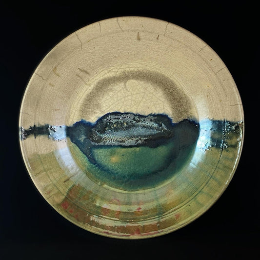 Handmade Aya Plate, Raku Art Pottery, Decorative Pottery