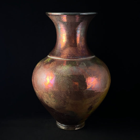 Handmade Bella Vase, Raku Art Pottery, Decorative Pottery