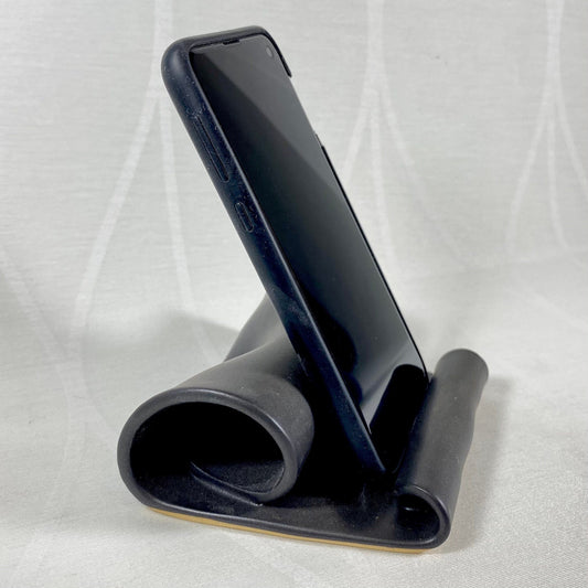 Handmade Black Cell Phone Stand, Functional and Decorative Pottery