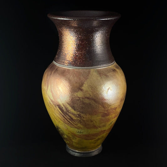 Handmade Chloe Vase, Raku Art Pottery, Decorative Pottery