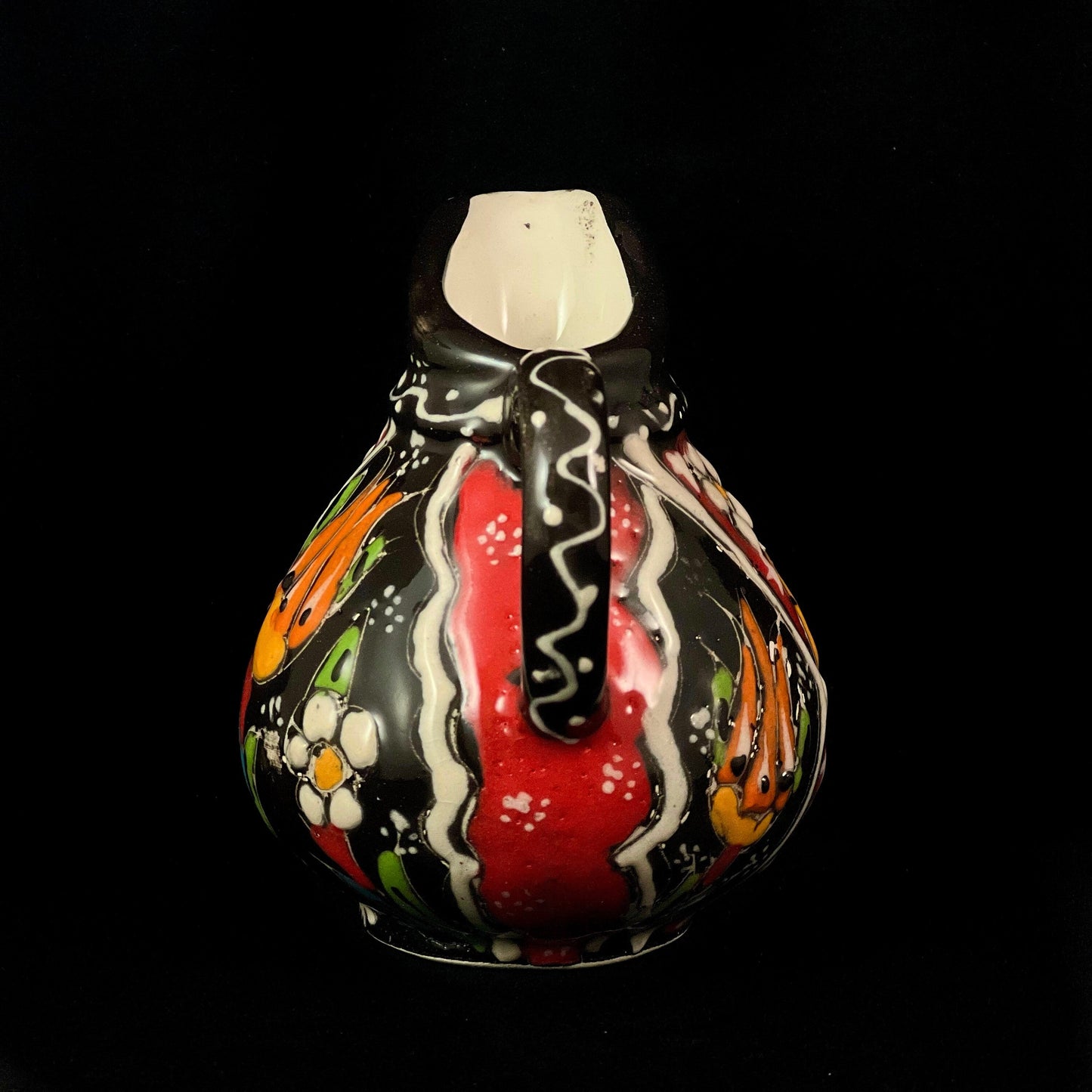 Handmade Creamer, Functional and Decorative Turkish Pottery, Cottagecore Style, Black
