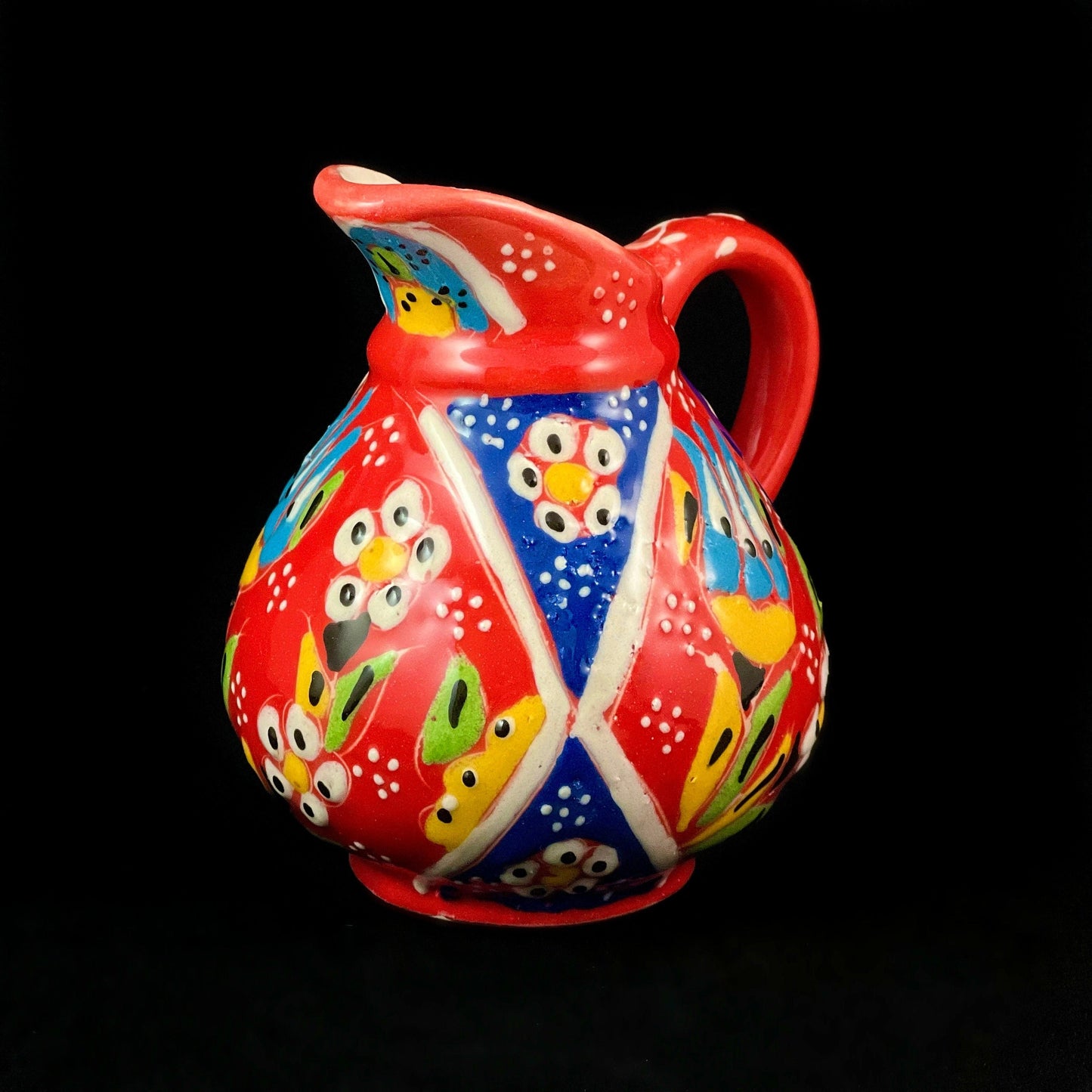 Handmade Creamer, Functional and Decorative Turkish Pottery, Cottagecore Style, Red