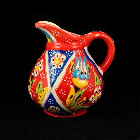 Handmade Creamer, Functional and Decorative Turkish Pottery, Cottagecore Style, Red