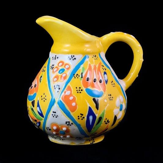 Handmade Creamer, Functional and Decorative Turkish Pottery, Cottagecore Style, Yellow