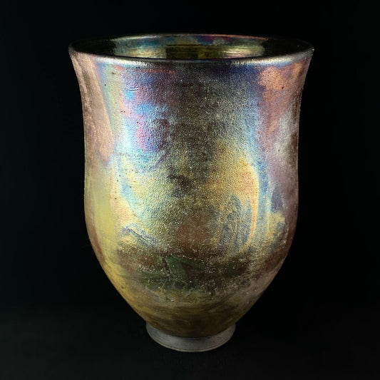 Handmade Daphne Vase, Raku Art Pottery, Decorative Pottery